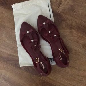 Melissa burgundy flats